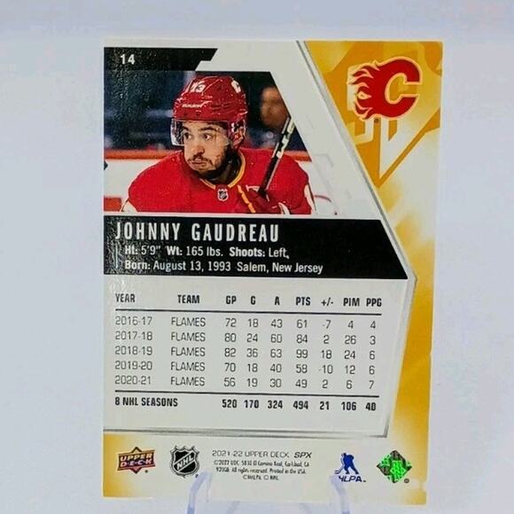 Johnny Gaudreau #14 Upper Deck 2021-22 SP 50/299 - Picture 5 of 6
